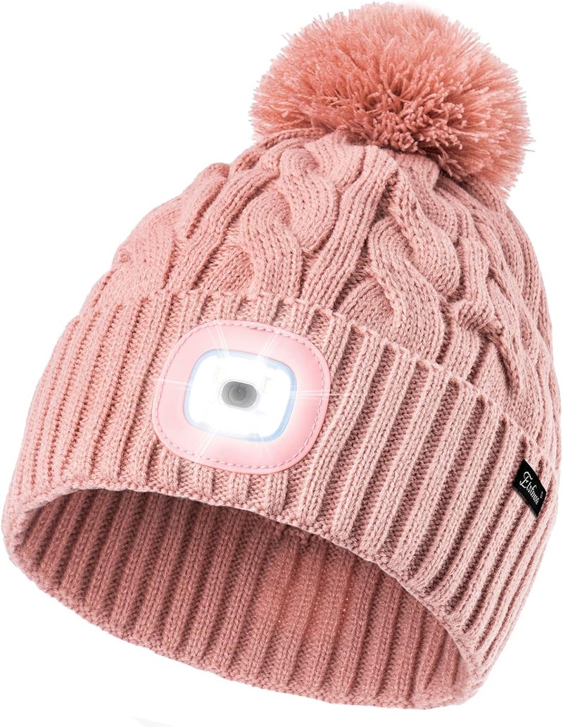 Etsfmoa Store Unisex Winter Beanie with The Light,Gifts for Men and Women,USB Rechargeable Headlamp Hat - Image 1